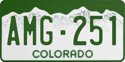 CO license plate AMG251