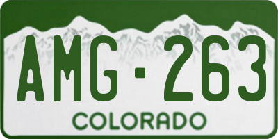 CO license plate AMG263