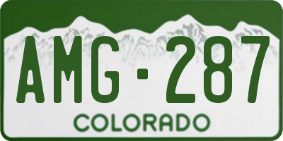 CO license plate AMG287