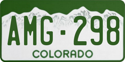 CO license plate AMG298