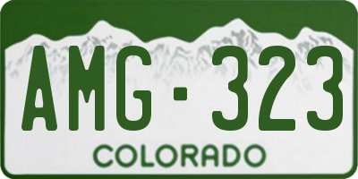 CO license plate AMG323