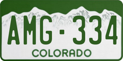 CO license plate AMG334