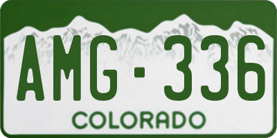 CO license plate AMG336