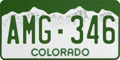 CO license plate AMG346
