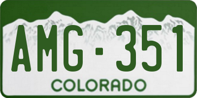 CO license plate AMG351