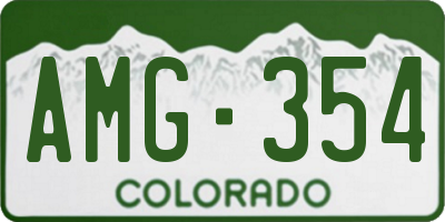 CO license plate AMG354