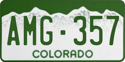 CO license plate AMG357