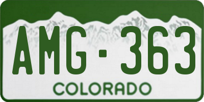 CO license plate AMG363