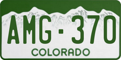 CO license plate AMG370