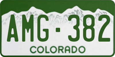 CO license plate AMG382