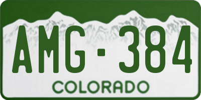 CO license plate AMG384