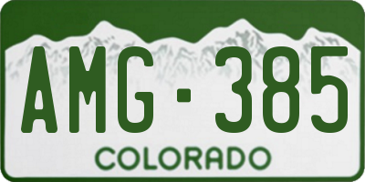 CO license plate AMG385