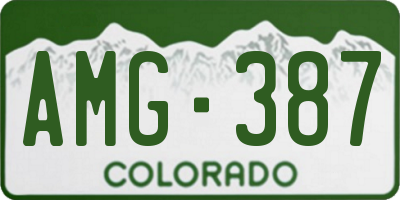 CO license plate AMG387