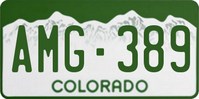 CO license plate AMG389