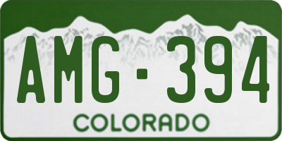 CO license plate AMG394