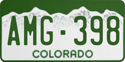 CO license plate AMG398