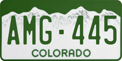 CO license plate AMG445