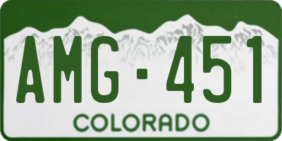 CO license plate AMG451