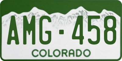 CO license plate AMG458