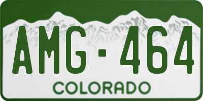 CO license plate AMG464