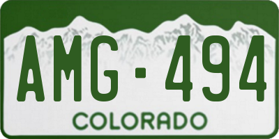 CO license plate AMG494