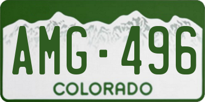 CO license plate AMG496