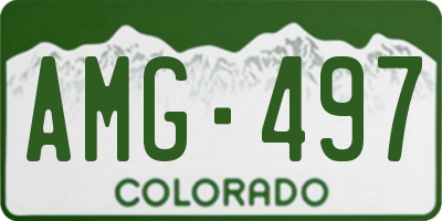 CO license plate AMG497