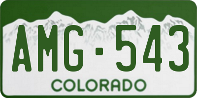 CO license plate AMG543
