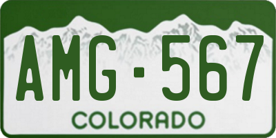 CO license plate AMG567