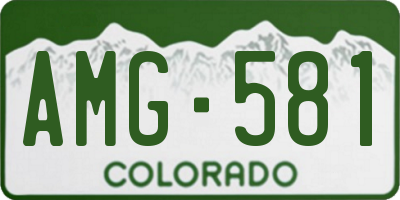 CO license plate AMG581