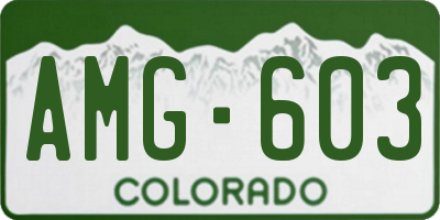 CO license plate AMG603