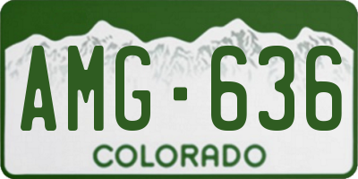 CO license plate AMG636