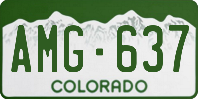 CO license plate AMG637