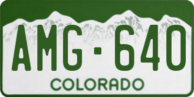 CO license plate AMG640