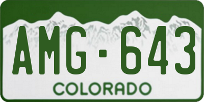 CO license plate AMG643