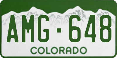 CO license plate AMG648