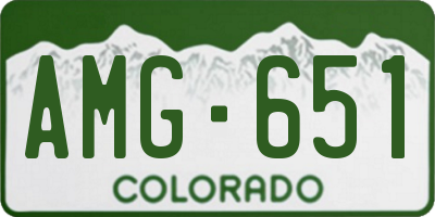 CO license plate AMG651