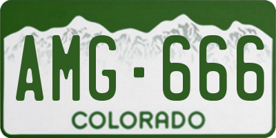 CO license plate AMG666