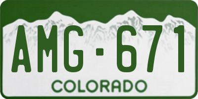 CO license plate AMG671
