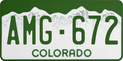 CO license plate AMG672
