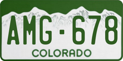 CO license plate AMG678