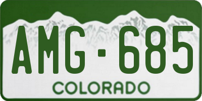 CO license plate AMG685