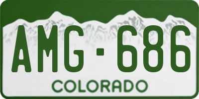 CO license plate AMG686