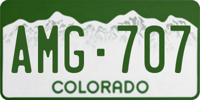 CO license plate AMG707