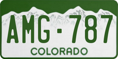 CO license plate AMG787
