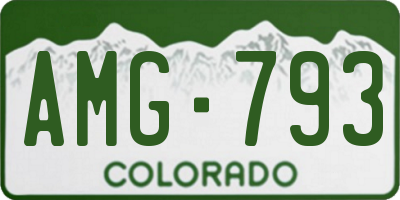CO license plate AMG793