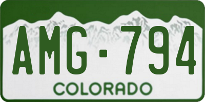 CO license plate AMG794