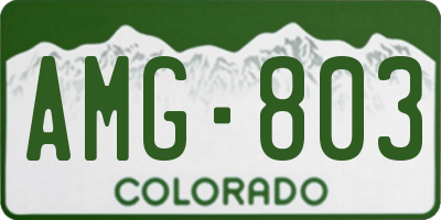 CO license plate AMG803