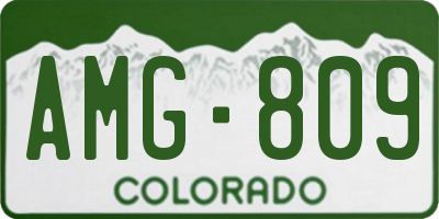 CO license plate AMG809