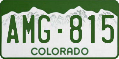 CO license plate AMG815